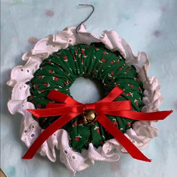 Lot of 2 Vintage Christmas Decor Wreath Stocking - Picture 3 of 8